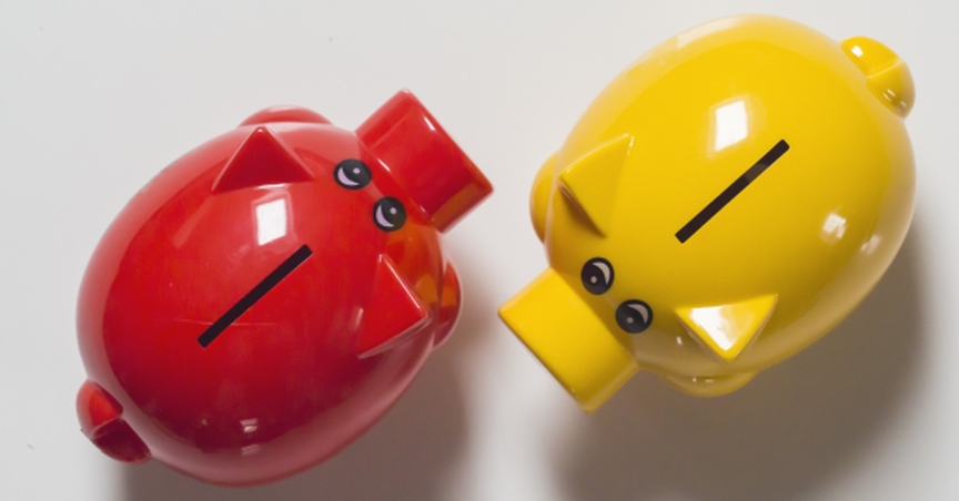 el seguro de ahorro representado por dos huchas